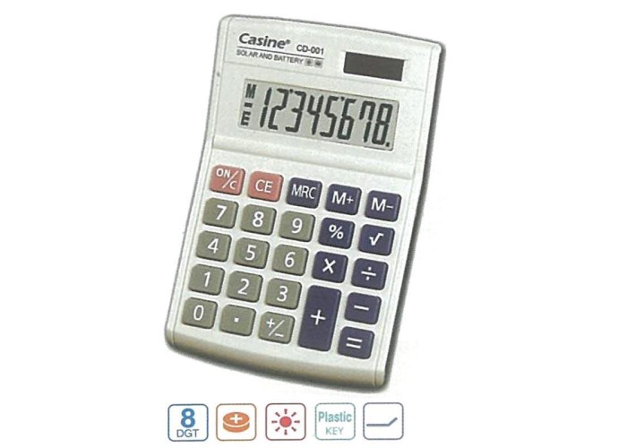 Casine κομπιουτεράκι 8 ψηφίων 14x9x3εκ.