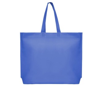 Τσάντα non woven μπλε σκούρο Υ40x54x10εκ πιέτα. Δυνατότητα εκτύπωσης