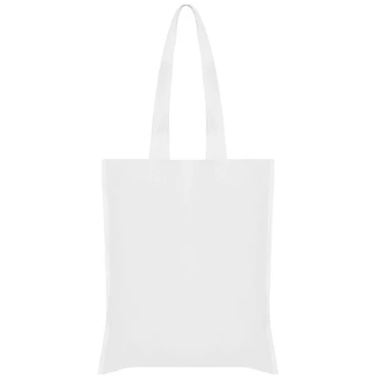 Τσάντα non woven μακρύ χερούλι λευκή Υ40x36εκ.