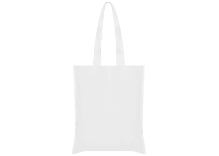 Τσάντα non woven μακρύ χερούλι λευκή Υ40x36εκ.