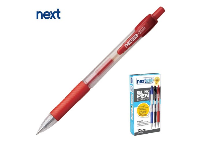 Νext στυλό gel pen με κουμπί κόκκινο 0.7mm Νext στυλό gel pen με κουμπί κόκκινο 0.7mm