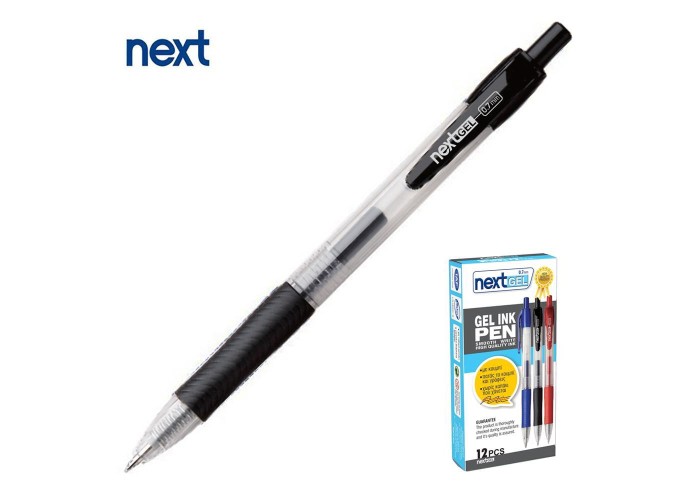 Νext στυλό gel pen με κουμπί μαύρο 0.7mm Νext στυλό gel pen με κουμπί μαύρο 0.7mm