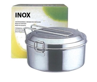 Φαγητοδοχείο inox-2 θέσεις - διάμετρο 12εκ.