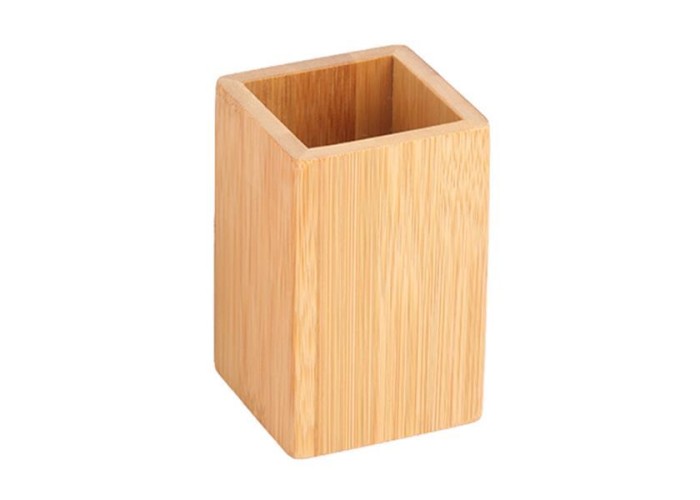 Θήκη για οδοντόβουρτσες από bamboo 7x7x11εκ.