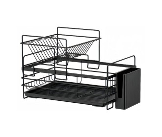 Πιατοθήκη διόροφη μεταλλική μαύρη Y26,5x39x27,5εκ. Πιατοθήκη διόροφη μεταλλική μαύρη Y26,5x39x27,5εκ.