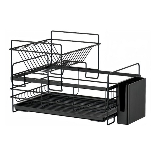 Πιατοθήκη διόροφη μεταλλική μαύρη Y26,5x39x27,5εκ. Πιατοθήκη διόροφη μεταλλική μαύρη Y26,5x39x27,5εκ.