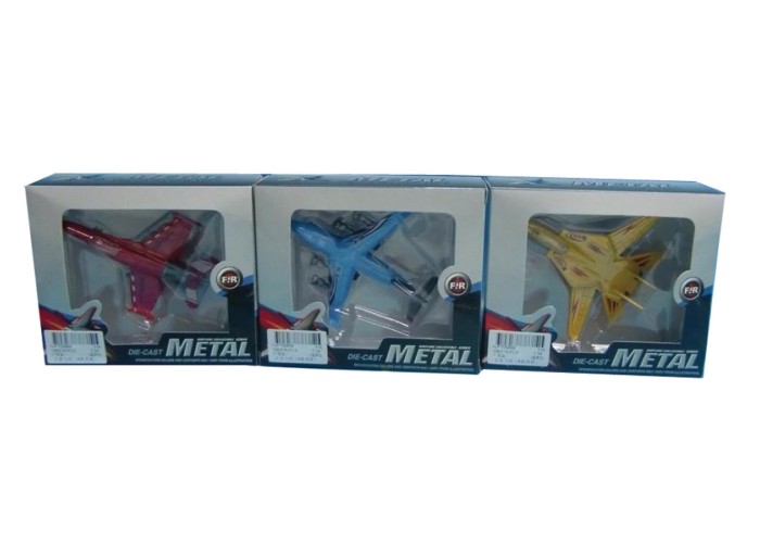 Αεροπλάνα μεταλλικά 4 σχέδια Υ3x11x10,5εκ.