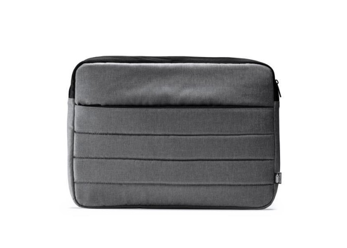 Τσάντα χειρός για laptop γκρι με μαύρο ρέλι Υ30x40x3,5εκ