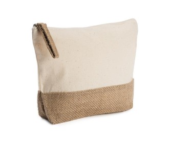 Τσαντάκι - νεσεσέρ από βαμβάκι και γιούτα Υ16x22x5εκ. Τσαντάκι - νεσεσέρ από βαμβάκι και γιούτα Υ16x22x5εκ.