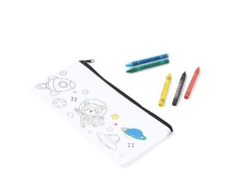 Κασετίνα non woven λευκή ζωγραφική σετ 5τμχ 22x11εκ.