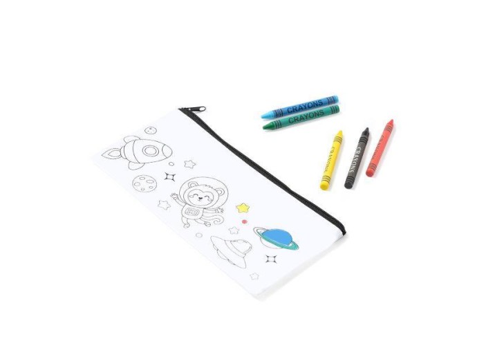 Κασετίνα non woven λευκή ζωγραφική σετ 5τμχ 22x11εκ.