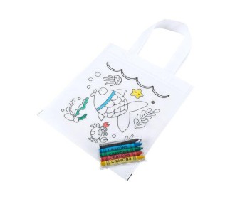 Τσάντα non woven λευκή ζωγραφική σετ 5τμχ. 20,5x22εκ. Τσάντα non woven λευκή ζωγραφική σετ 5τμχ. 20,5x22εκ.