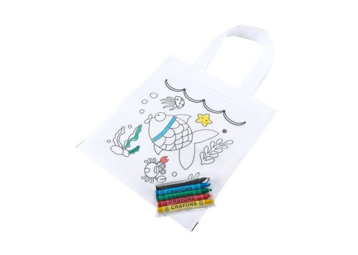Τσάντα non woven λευκή ζωγραφική σετ 5τμχ. 20,5x22εκ. Τσάντα non woven λευκή ζωγραφική σετ 5τμχ. 20,5x22εκ.