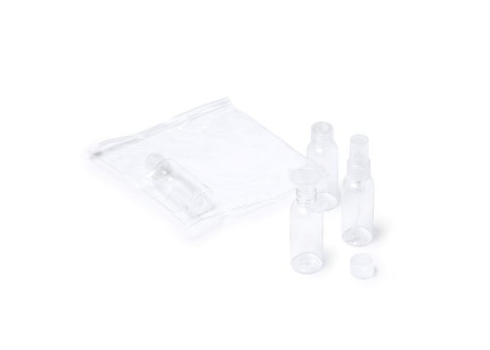 Σετ μπουκάλια ταξιδίου σε τσαντάκι από PVC 19x19εκ.