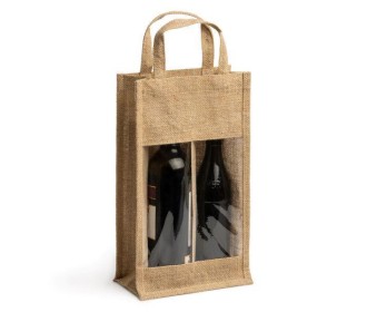 Τσάντα κρασιού για 2 μπουκάλια, Y34,5x20x10εκ., από γιούτα/λινάτσα Τσάντα κρασιού για 2 μπουκάλια, Y34,5x20x10εκ., από γιούτα/λινάτσα