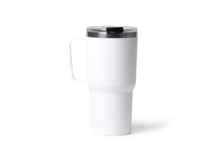 Θερμός - κούπα 600 ml λευκή ανοξείδωτο ατσάλι Υ18,9xØ9εκ.