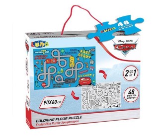 Luna παζλ δαπέδου Cars 2 όψεων, 48 τεμ., 90x60εκ.