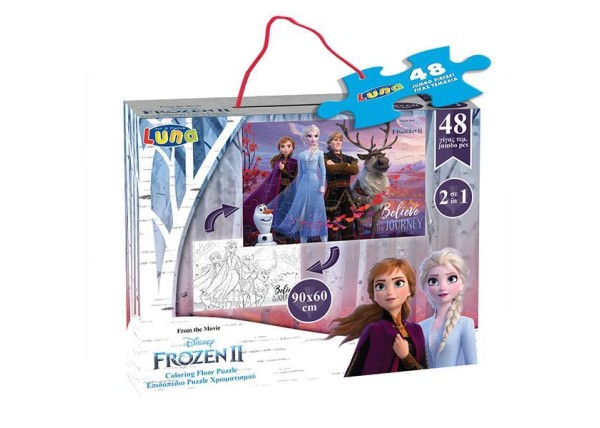 Luna παζλ δαπέδου Frozen 2, 2 όψεων, 48 τεμ., 90x60εκ. Luna παζλ δαπέδου Frozen 2, 2 όψεων, 48 τεμ., 90x60εκ.