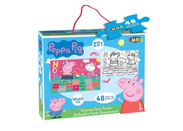 Luna παζλ δαπέδου Peppa pig, 2 όψεων, 48 τεμ., 90x60εκ. Luna παζλ δαπέδου Peppa pig, 2 όψεων, 48 τεμ., 90x60εκ.