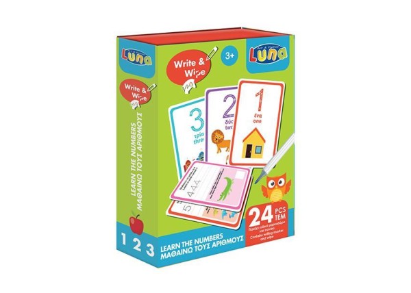 Luna κάρτες Γράφω - Σβήνω - Μαθαίνω τους Αριθμούς, 24 τεμ. Luna κάρτες Γράφω - Σβήνω - Μαθαίνω τους Αριθμούς, 24 τεμ.