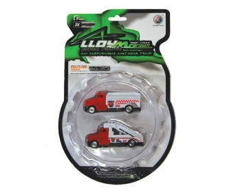 Σετ με 2 αυτοκίνητα πυροσβεστικής 9εκ. μεταλλικά 1:64