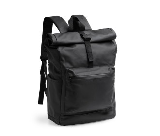 Σακίδιο πλάτης PU δέρμα μαύρο 21L 29x46x15εκ.