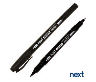 Next διπλός μαρκαδόρος ανεξίτηλος για CD/DVD μαύρος 0,6mm - 1mm