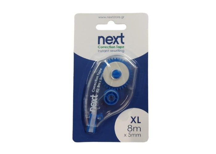 Next διορθωτική ταινία 5χιλ. x 8μ. XL σε blister Next διορθωτική ταινία 5χιλ. x 8μ. XL σε blister