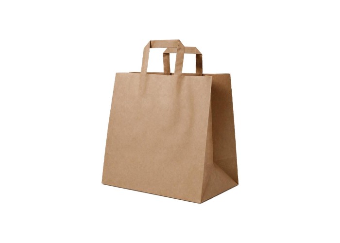 Next χάρτινη τσάντα delivery καφέ με πλακέ χερούλι Υ25x26x17εκ. Δυνατότητα εκτύπωσης Next χάρτινη τσάντα delivery καφέ με πλακέ χερούλι Υ25x26x17εκ. Δυνατότητα εκτύπωσης