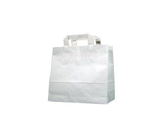 Next χάρτινη τσάντα delivery άσπρη με πλακέ χερούλι Υ25x26x17εκ. Δυνατότητα εκτύπωσης