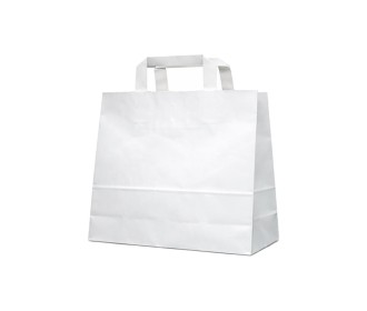 Next χάρτινη τσάντα delivery άσπρη με πλακέ χερούλι Υ25x26x17εκ. Δυνατότητα εκτύπωσης Next χάρτινη τσάντα delivery άσπρη με πλακέ χερούλι Υ25x26x17εκ. Δυνατότητα εκτύπωσης