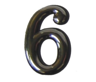 Αριθμός πλαστικός αυτοκόλλητος  χρωμίου Ν.6 Αριθμός πλαστικός αυτοκόλλητος  χρωμίου Ν.6