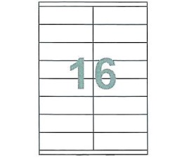 Fleks ετικέτ. αυτοκόλ. λευκές 105x37mm 16/φ 100φ Α4 Fleks ετικέτ. αυτοκόλ. λευκές 105x37mm 16/φ 100φ Α4