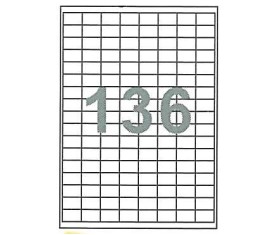Fleks ετικέτ. αυτοκόλ. λευκές 25.4x16.9mm 136/φ 100φ Α4 Fleks ετικέτ. αυτοκόλ. λευκές 25.4x16.9mm 136/φ 100φ Α4