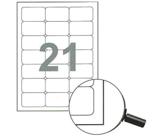 Fleks ετικέτ. αυτοκόλ. λευκές 63.5x38.1mm 21/φ 100φ Α4 Fleks ετικέτ. αυτοκόλ. λευκές 63.5x38.1mm 21/φ 100φ Α4