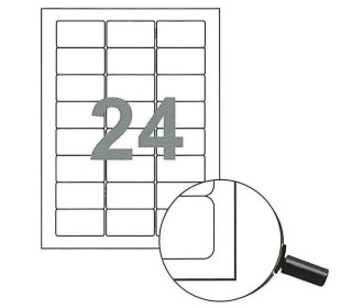 Fleks ετικέτ. αυτοκόλ. λευκές 64x34mm 24/φ 100φ Α4 Fleks ετικέτ. αυτοκόλ. λευκές 64x34mm 24/φ 100φ Α4