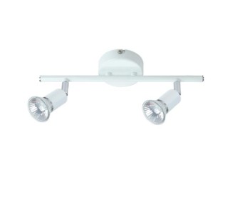 Irma II σποτ διπλό σε ράγα επιτοίχιο Ø8x 32,5xY15εκ. Λευκό Irma II σποτ διπλό σε ράγα επιτοίχιο Ø8x 32,5xY15εκ. Λευκό