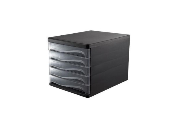 Comix συρταριέρα πλαστική με 5 συρτάρια μαύρη Α4 Υ25x33,8x26,5εκ.