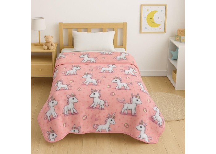 Κουβέρτα παιδική baby unicorn βελουτέ από 100% polyester 150x220εκ. Κουβέρτα παιδική baby unicorn βελουτέ από 100% polyester 150x220εκ.