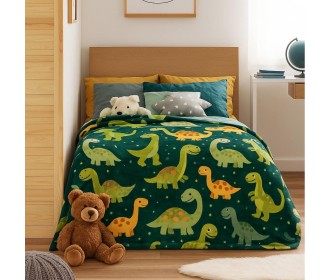 Κουβέρτα παιδική dinosaurs βελουτέ από 100% polyester 150x220εκ.