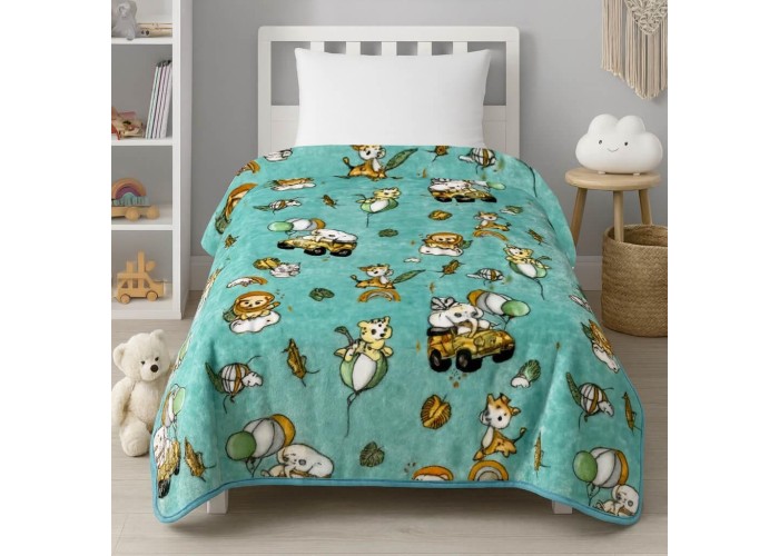 Κουβέρτα παιδική happy zoo βελουτέ από 100% polyester 150x220εκ. Κουβέρτα παιδική happy zoo βελουτέ από 100% polyester 150x220εκ.