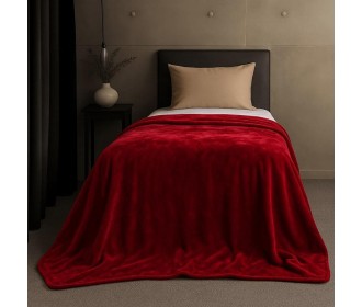 Κουβέρτα μονή κόκκινη βελουτέ από 100% polyester 150x220εκ. Κουβέρτα μονή κόκκινη βελουτέ από 100% polyester 150x220εκ.