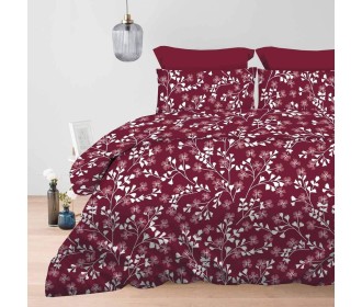 Σετ υπέρδιπλα σεντόνια Daisy redwine από 100% βαμβάκι 245x260εκ.