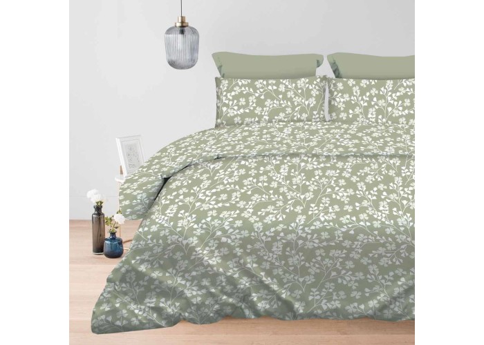 Σετ υπέρδιπλα σεντόνια Daisy olive από 100% βαμβάκι 245x260εκ. Σετ υπέρδιπλα σεντόνια Daisy olive από 100% βαμβάκι 245x260εκ.