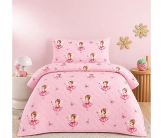 Κουβερλί με μαξιλαροθήκη παιδικό fairytale girls από 100% μικροΐνες 160x220εκ. Κουβερλί με μαξιλαροθήκη παιδικό fairytale girls από 100% μικροΐνες 160x220εκ.