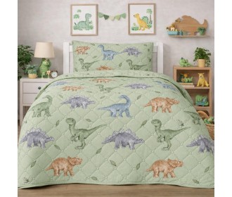 Κουβερλί με μαξιλαροθήκη παιδικό dinosaurs από 100% μικροΐνες 160x220εκ. Κουβερλί με μαξιλαροθήκη παιδικό dinosaurs από 100% μικροΐνες 160x220εκ.