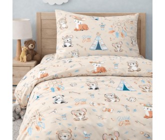Σετ παιδικά σεντόνια μονά boho animals από 100% βαμβάκι 170x260εκ. Σετ παιδικά σεντόνια μονά boho animals από 100% βαμβάκι 170x260εκ.