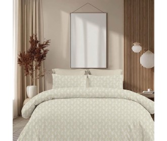Σετ υπέρδιπλα σεντόνια Vivian beige από 100% βαμβάκι 245x260εκ.