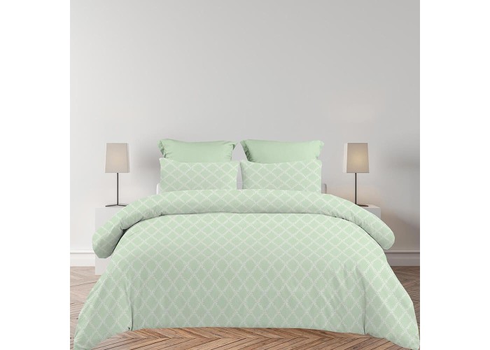 Σετ υπέρδιπλα σεντόνια Lucia olive από 100% βαμβάκι 245x260εκ.
