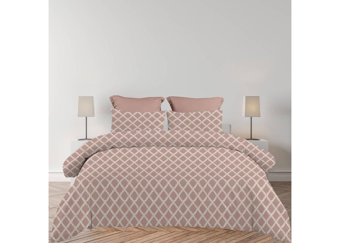 Σετ υπέρδιπλα σεντόνια Lucia chocolat από 100% βαμβάκι 245x260εκ.
